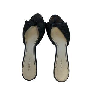 Predictions Open Toe Bow Black 2 Inch Heel 9.5